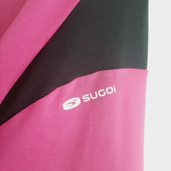 SUGOI Jackie Light V-Neck Cut-Out Back Tank Top Pink & Black Sz M - Picture 4 of 12